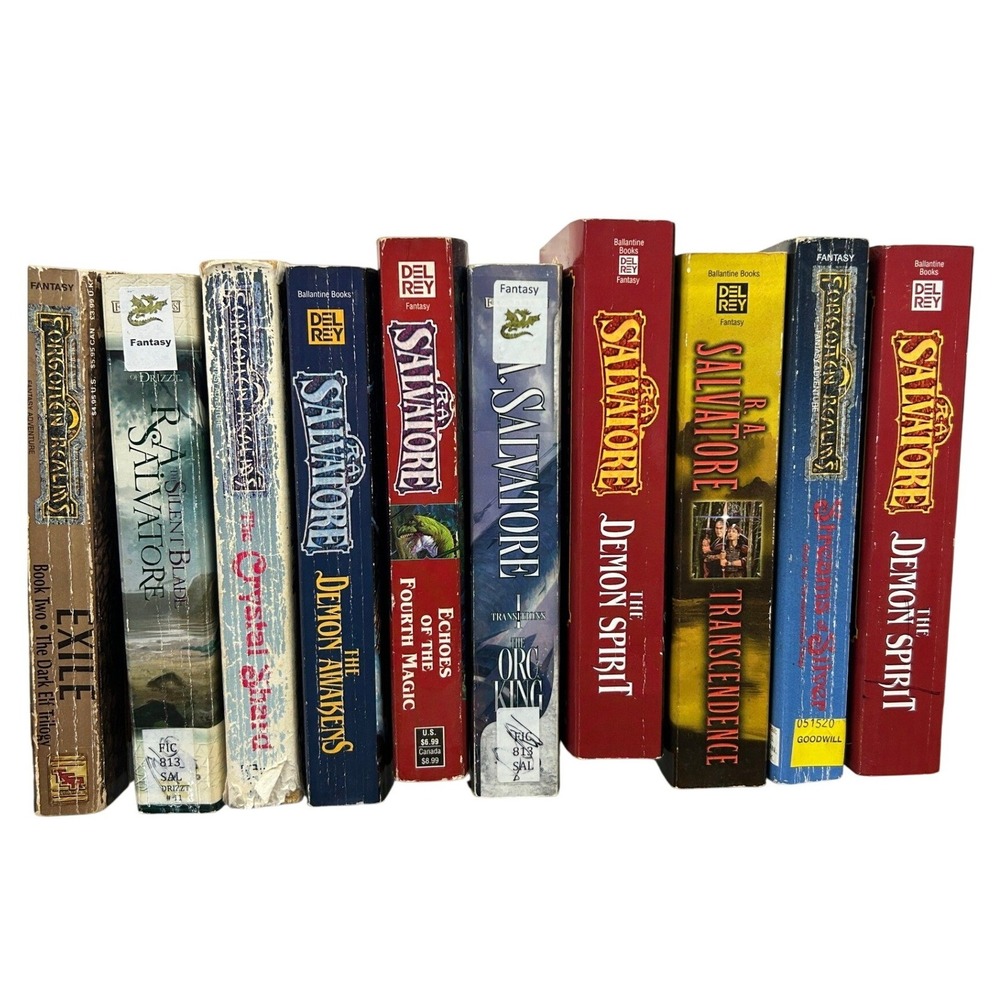 R.A. Salvatore Forgotten Realms DemonWars Book Lot of 10 Paperback Drizzt D&D
